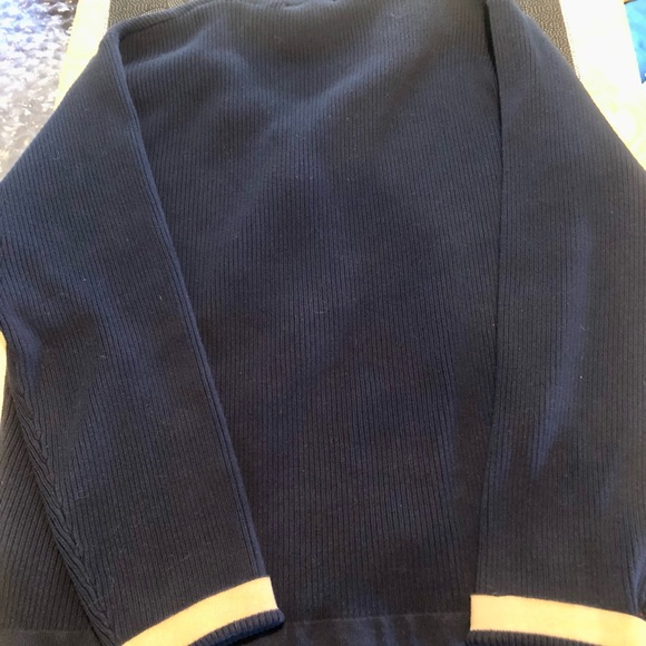 Kenneth Cole New York navy and camel zip up sweater XL. Not an over size fit. - Picture 2 of 6